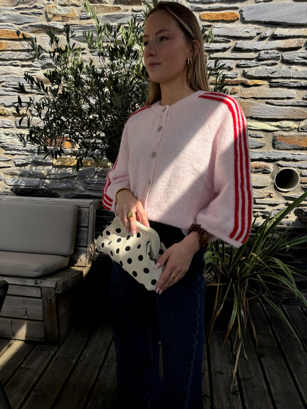 Gilet À Manches 3/4 Boutonné