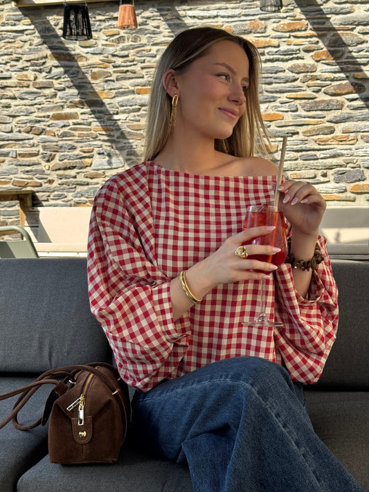 Blouse vichy asymétrique