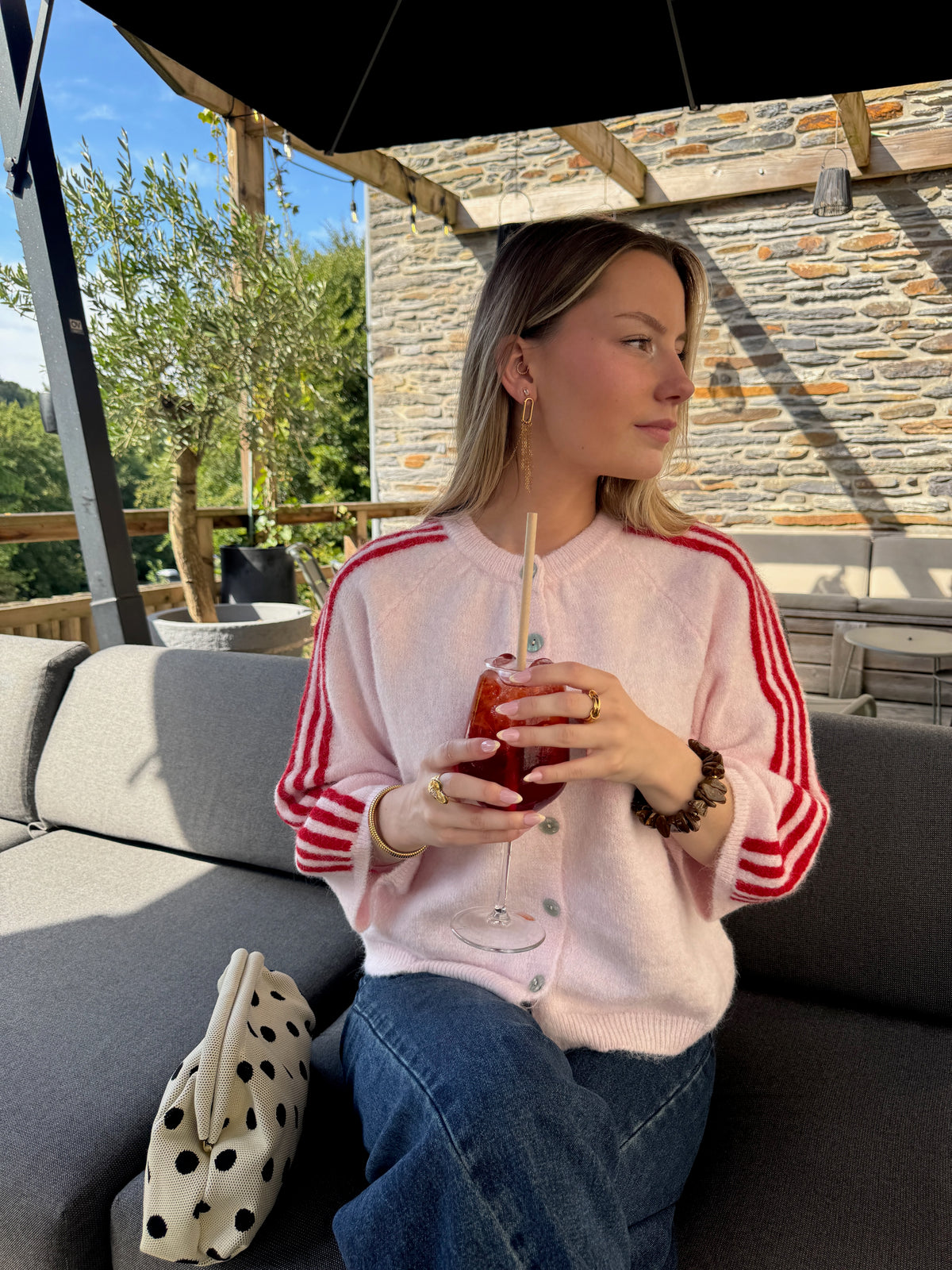 Gilet À Manches 3/4 Boutonné
