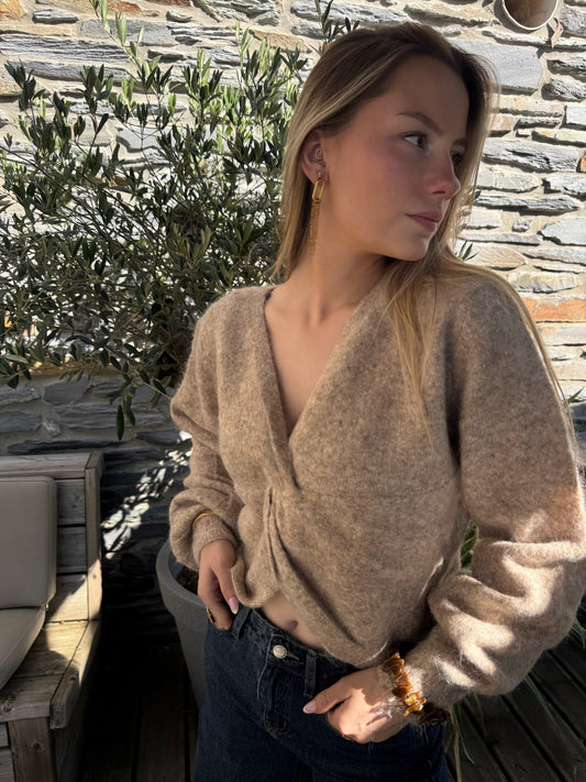 Pull en maille croisée