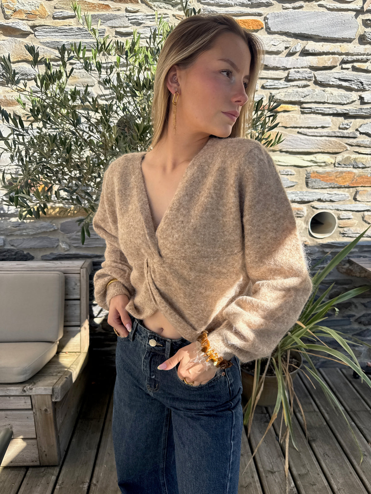 Pull en maille croisée