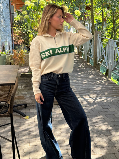 Pull en maille avec tirette