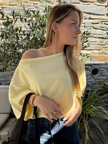 Top Asymétrique À Manches 3/4