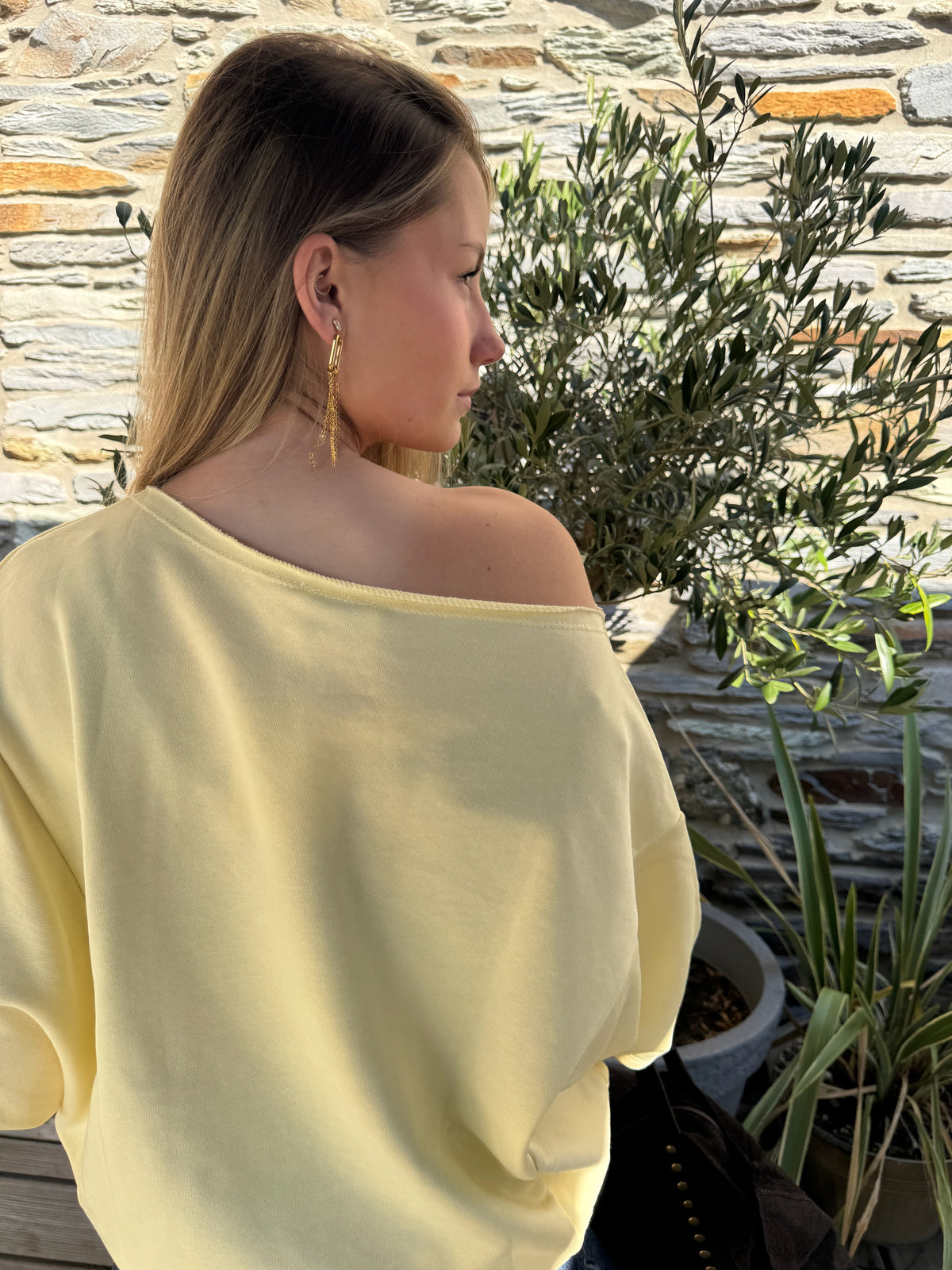 Top Asymétrique À Manches 3/4