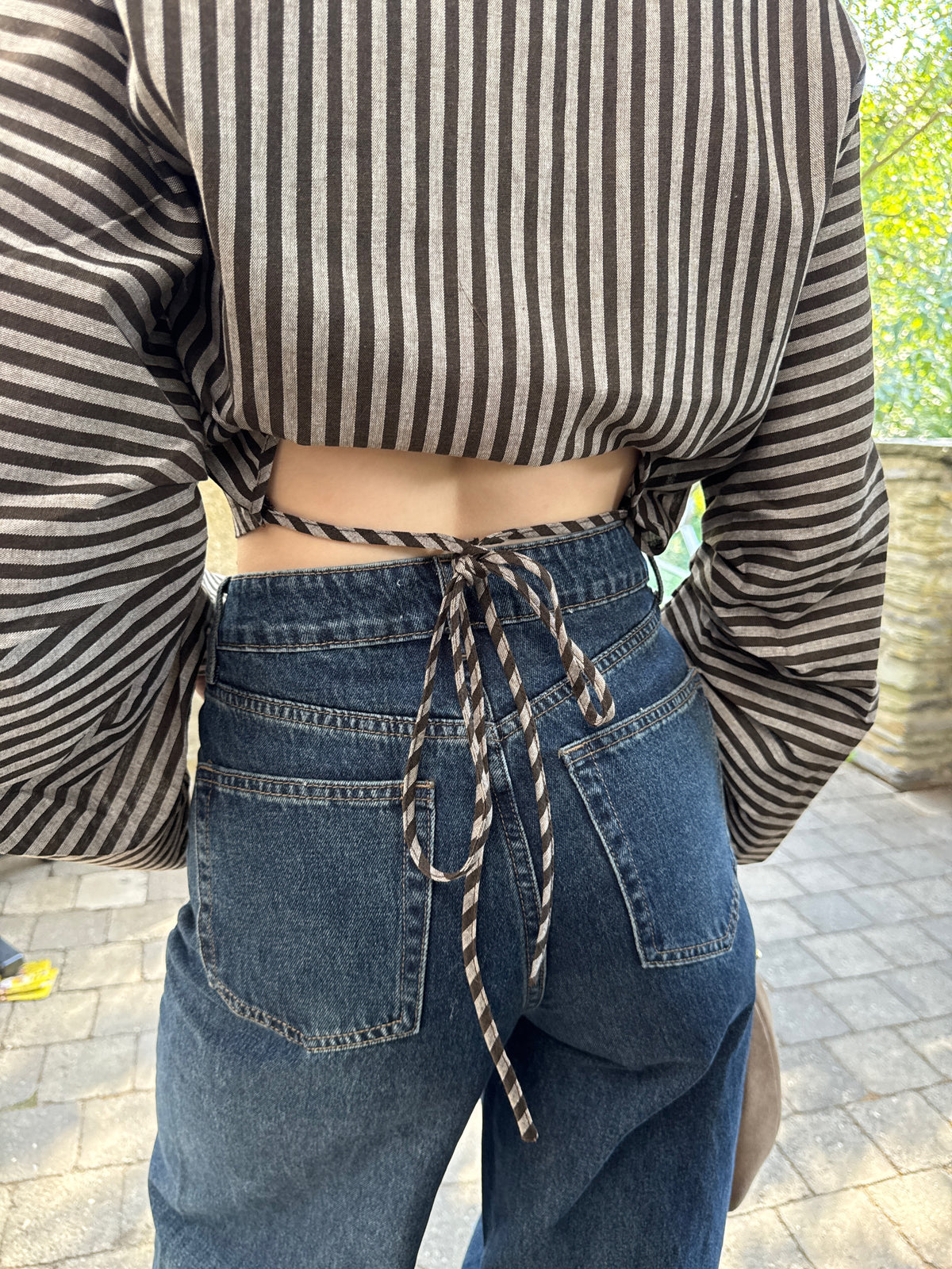 Chemise rayée à manches bouffantes